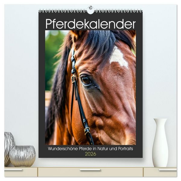 Produktbild: Pferdekalender - Wundersch&ouml;ne Pferde in Natur und Portraits (hochwertiger Premium Wandkalender 2026 DIN A2 hoch), Kunstdruck in Hochglanz