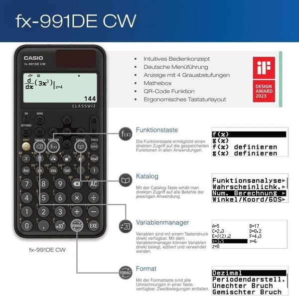 Produktbild: CASIO&reg; Schulrechner FX991DECW, ClassWiz