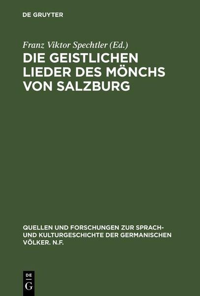 Produktbild: Die geistlichen Lieder des M&ouml;nchs von Salzburg