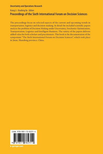 Produktbild: Proceedings of the Sixth International Forum on Decision Sciences