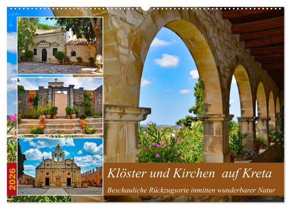 Klöster und Kirchen auf Kreta (Wandkalender 2026 DIN A2 quer), CALVENDO Monatskalender