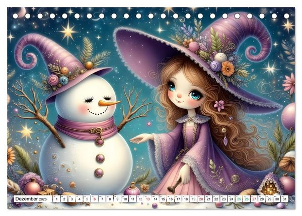 Produktbild: Luna, die kleine Zauberhexe (Tischkalender 2026 DIN A5 quer), CALVENDO Monatskalender