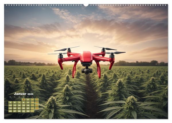 Produktbild: Wundersch&ouml;ne Cannabisfelder (hochwertiger Premium Wandkalender 2026 DIN A2 quer), Kunstdruck in Hochglanz