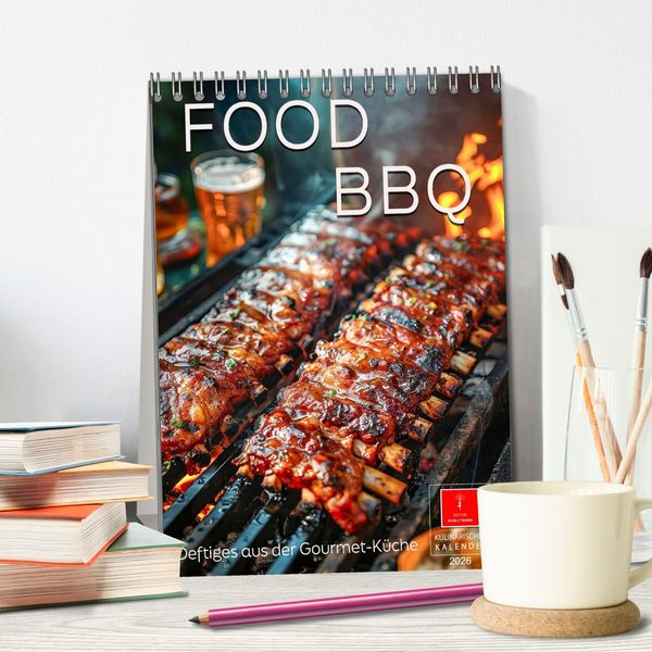 Produktbild: Food BBQ - Deftiges aus der Gourmet-K&uuml;che (Tischkalender 2026 DIN A5 hoch), CALVENDO Monatskalender