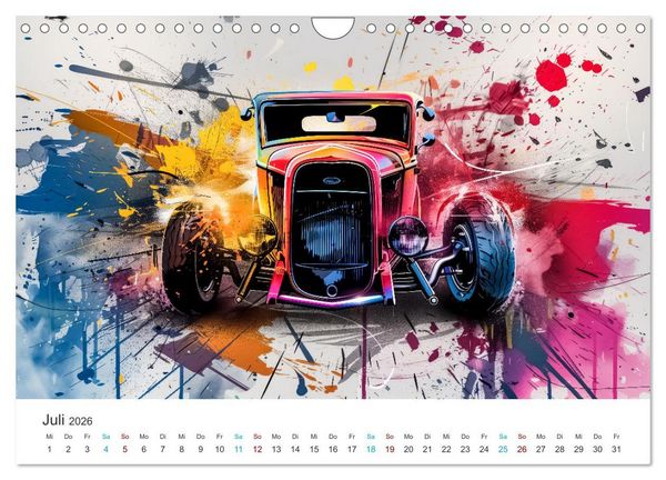 Produktbild: Hot Road - Oldtimer durch eine KI im neuen Gewand (Wandkalender 2026 DIN A4 quer), CALVENDO Monatskalender
