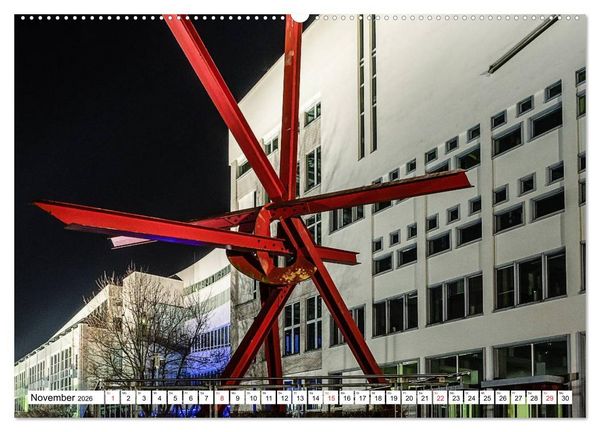Produktbild: Mannheim bei Nacht - Impressionen aus der Quadratestadt (hochwertiger Premium Wandkalender 2026 DIN A2 quer), Kunstdruck in Hochglanz