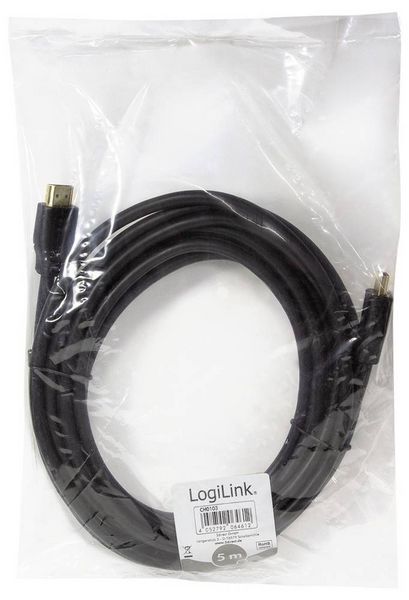 Produktbild: LogiLink HDMI AV Anschlusskabel [1x HDMI-Stecker - 1x HDMI-Stecker] 5m Schwarz