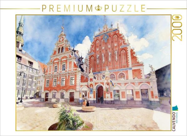 CALVENDO Puzzle Schwarzhäupterhaus in Riga | 2000 Teile Lege-Größe 90 × 67 cm Foto-Puzzle für glückliche Stunden