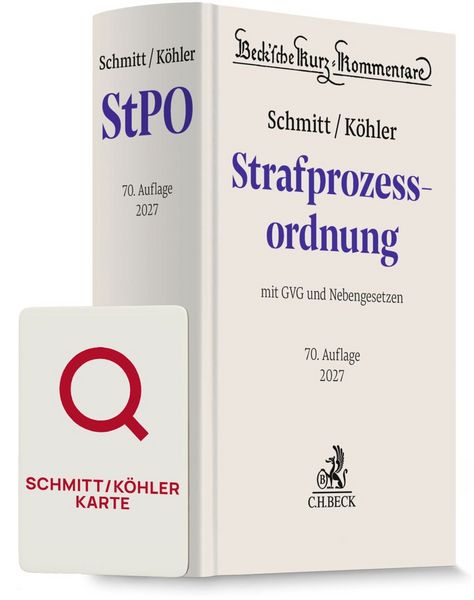 Produktbild: Schmitt/K&ouml;hler StPO Chat-Book 2027