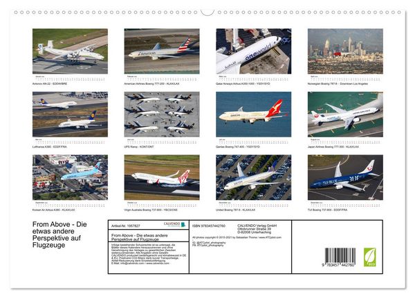 Produktbild: From Above - Die etwas andere Perspektive auf Flugzeuge (hochwertiger Premium Wandkalender 2026 DIN A2 quer), Kunstdruck in Hochglanz