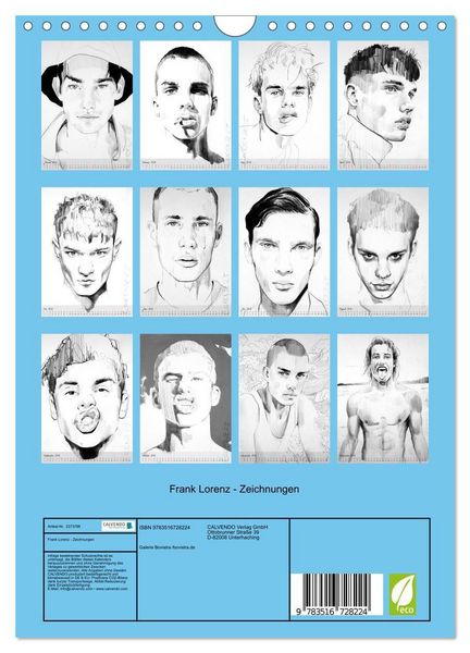 Produktbild: Frank Lorenz - Zeichnungen (Wandkalender 2026 DIN A4 hoch), CALVENDO Monatskalender