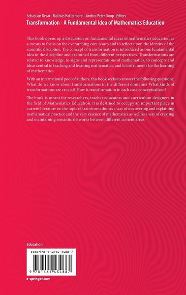 Produktbild: Transformation - A Fundamental Idea of Mathematics Education