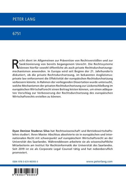 Produktbild: Private Rechtsdurchsetzung im europ&auml;ischen Wirtschaftsrecht