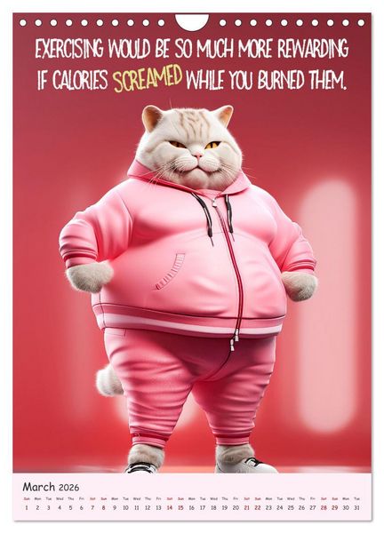 Produktbild: LUNATIC CATS Enjoy hilarious and wacky sayings (Wall Calendar 2026 DIN A4 portrait), CALVENDO 12 Month Wall Calendar