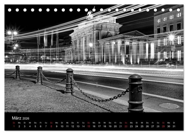 Produktbild: Berlin Monochrome (Tischkalender 2026 DIN A5 quer), CALVENDO Monatskalender