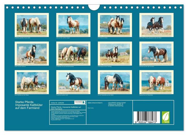 Produktbild: Starke Pferde. Imposante Kaltbl&uuml;ter auf dem Farmland (Wandkalender 2027 DIN A4 quer), CALVENDO Monatskalender