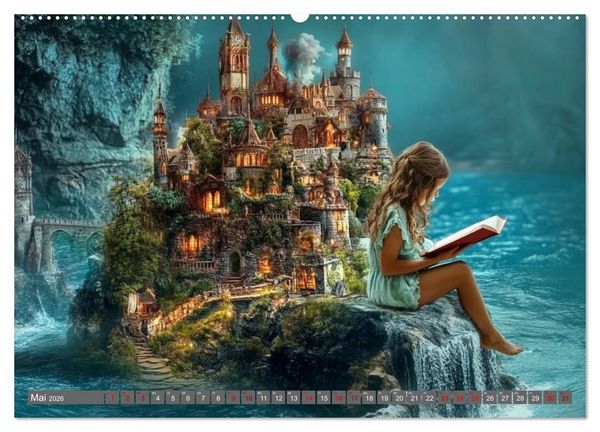 Produktbild: Lesen ist eine Reise durch Zeit und Raum (hochwertiger Premium Wandkalender 2026 DIN A2 quer), Kunstdruck in Hochglanz