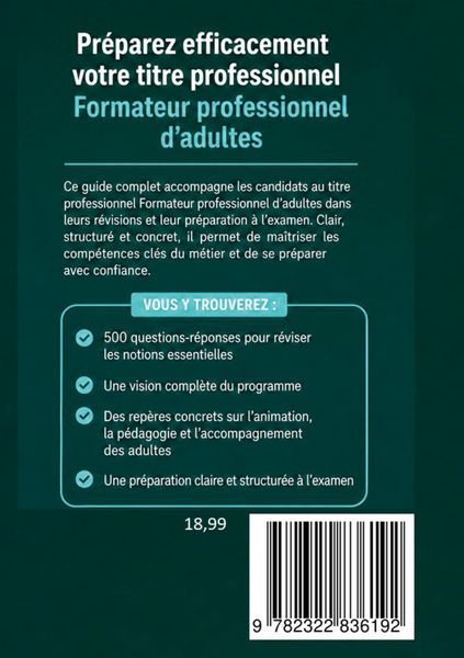 Produktbild: Titre professionnel formateur professionnel d'adultes