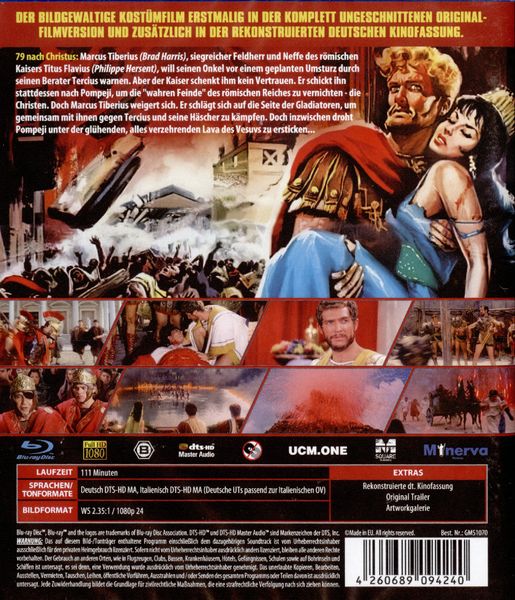 Produktbild: Die letzten Stunden von Pompeji - Extended Kinofassung (in HD neu abgetastet, Original-Extended+Deutsche Kinoversion)
