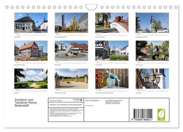 Produktbild: Eschborn vom Taxifahrer Petrus Bodenstaff (Wandkalender 2027 DIN A4 quer), CALVENDO Monatskalender