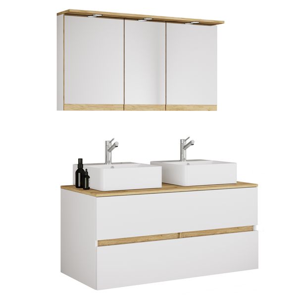 Produktbild: 4 tlg. Badm&ouml;bel-Set mit Waschbecken Cosila-A 111cm