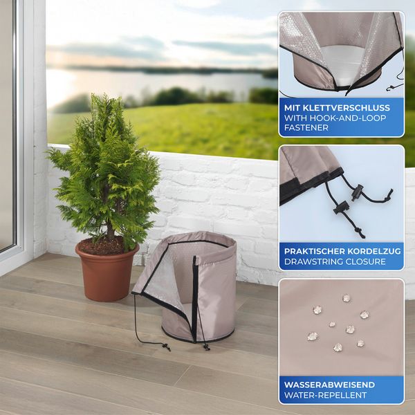 Produktbild: Pflanztopf-Sack 30x40cm, beige, 28L, Polyester, 2er Set, extra dicke Bodenplatte f&uuml;r Isolierung