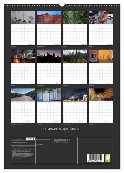 Produktbild: HOMMAGE AN KOLUMBIEN (hochwertiger Premium Wandkalender 2026 DIN A2 hoch), Kunstdruck in Hochglanz