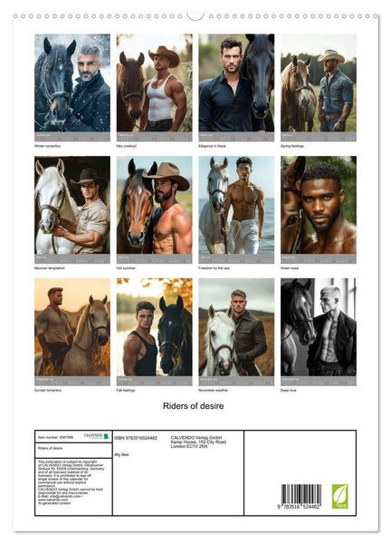 Produktbild: Riders of desire (High Quality Premium Wall Calendar 2026 DIN A2 portrait),CALVENDO 12 Month Wall Calendar