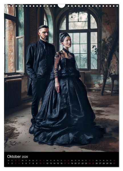 Produktbild: Gothic Kalender - Ein Jahr voller Gothic-Mystik und Eleganz (Wandkalender 2026 DIN A3 hoch), CALVENDO Monatskalender