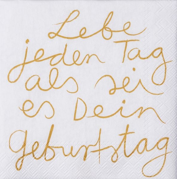 Produktbild: R&auml;der DINING Mix & Match Cocktail- serviette Lebe jeden Tag als sei es Dein Geburtstag