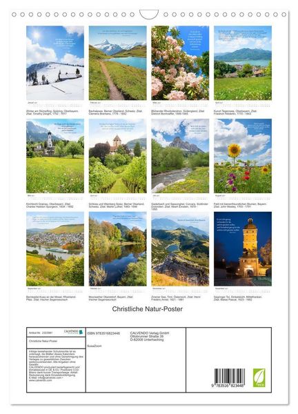 Produktbild: Christliche Natur-Poster (Wandkalender 2027 DIN A3 hoch), CALVENDO Monatskalender