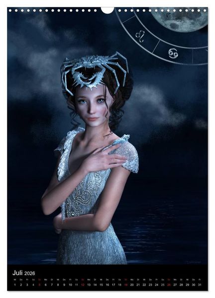 Produktbild: Unter Sternen geboren - Fantasy Tierkreis im Zeichen der Frau (Wandkalender 2026 DIN A3 hoch), CALVENDO Monatskalender