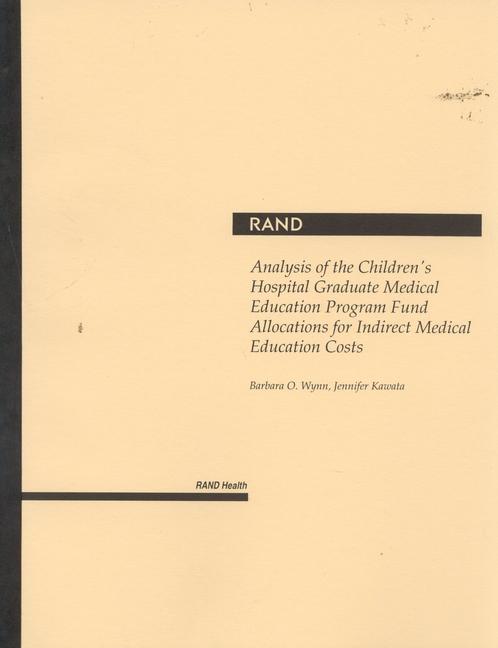 Produktbild: Analysis of the Children's Hospital Graduate Medical Education Program Fund Allocations for Indirect Medical Education Costs