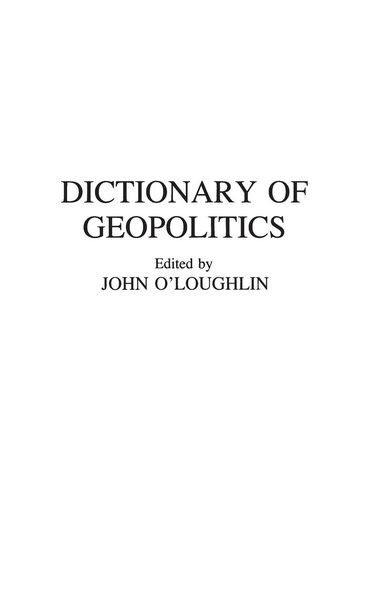 Produktbild: Dictionary of Geopolitics
