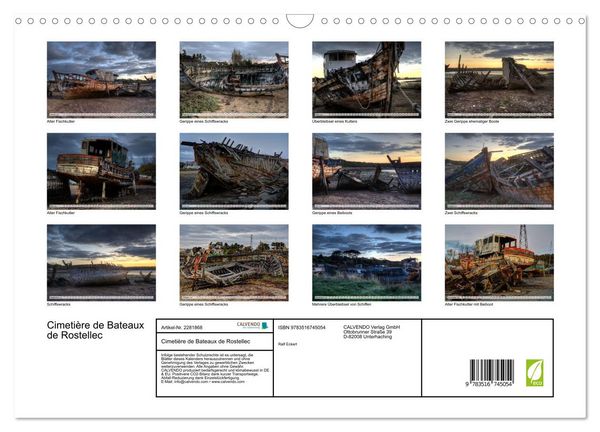 Produktbild: Cimeti&egrave;re de Bateaux de Rostellec (Wandkalender 2026 DIN A3 quer), CALVENDO Monatskalender