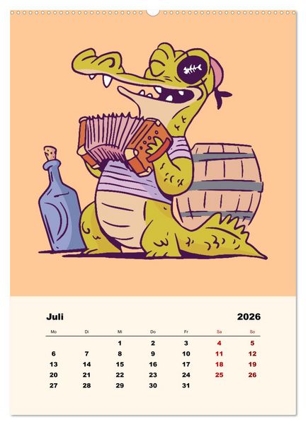Produktbild: Tierische Piraten (hochwertiger Premium Wandkalender 2026 DIN A2 hoch), Kunstdruck in Hochglanz
