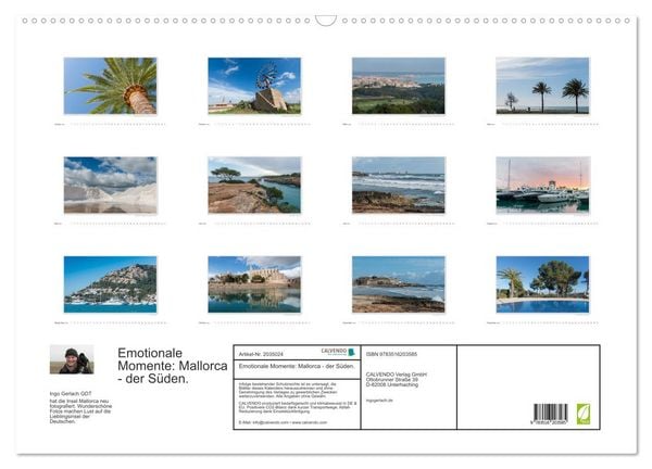 Produktbild: Emotionale Momente: Mallorca - der S&uuml;den. (Wandkalender 2026 DIN A2 quer), CALVENDO Monatskalender