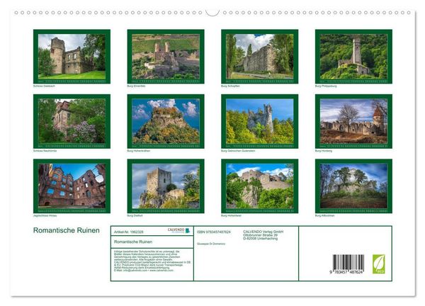 Produktbild: Romantische Ruinen (hochwertiger Premium Wandkalender 2026 DIN A2 quer), Kunstdruck in Hochglanz