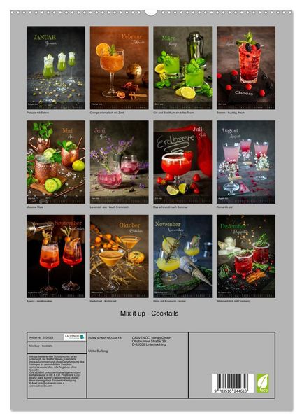Produktbild: Mix it up - Cocktails (hochwertiger Premium Wandkalender 2026 DIN A2 hoch), Kunstdruck in Hochglanz