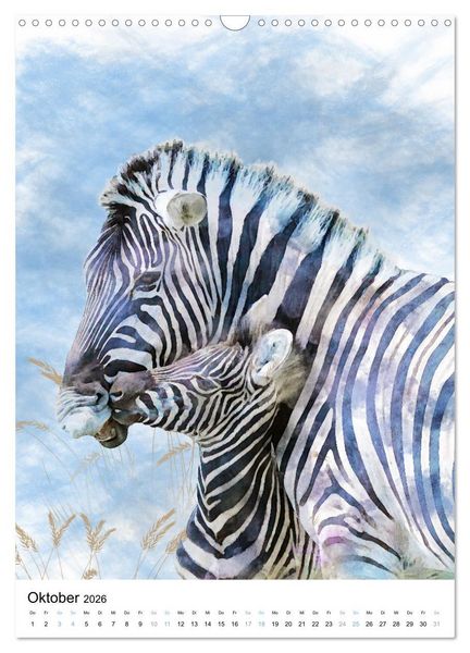 Produktbild: Afrikas Tierwelt - wie gemalt (Wandkalender 2026 DIN A3 hoch), CALVENDO Monatskalender