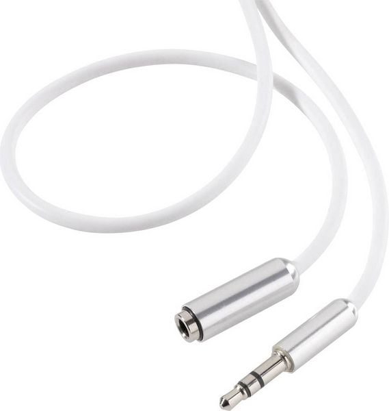 Produktbild: SpeaKa Professional SP-7870520 Klinke Audio Verl&auml;ngerungskabel [1x Klinkenstecker 3.5mm - 1x Klinkenbuchse 3.5 mm] 1.00m Wei&szlig;