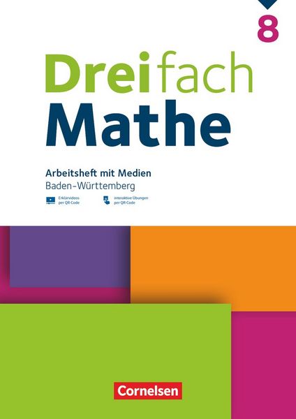 Dreifach Mathe 8. Schuljahr - Baden-Württemberg - Arbeitsheft mit Medien und Lösungen, Taschenbuch von , Cornelsen Verlag, 978-3-06-004453-5