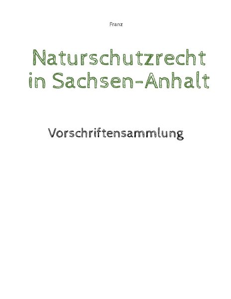 Produktbild: Naturschutzrecht in Sachsen-Anhalt