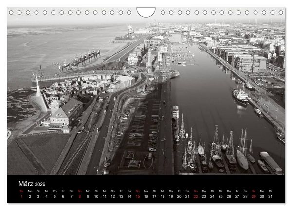 Produktbild: Bremerhaven - Blickpunkte Schwarzwei&szlig; (Wandkalender 2026 DIN A4 quer), CALVENDO Monatskalender
