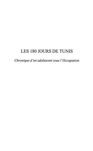Produktbild: Les 180 jours de Tunis