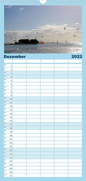 Produktbild: Familienplaner Nordsee - Lichtstimmungen an der K&uuml;ste (Wandkalender 2022 , 21 cm x 45 cm, hoch)