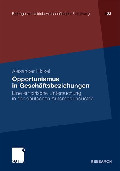 Produktbild: Opportunismus in Gesch&auml;ftsbeziehungen