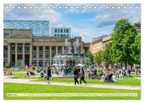 Produktbild: Stuttgart Stadtrundgang (Tischkalender 2026 DIN A5 quer), CALVENDO Monatskalender