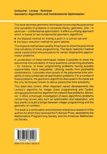 Produktbild: Geometric Algorithms and Combinatorial Optimization