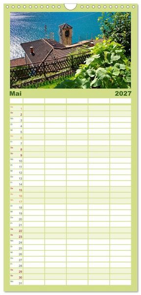 Produktbild: Familienplaner 2027 - Gandria - Malerisches Dorf am Luganer See mit 5 Spalten (Wandkalender, 21 x 45 cm) CALVENDO